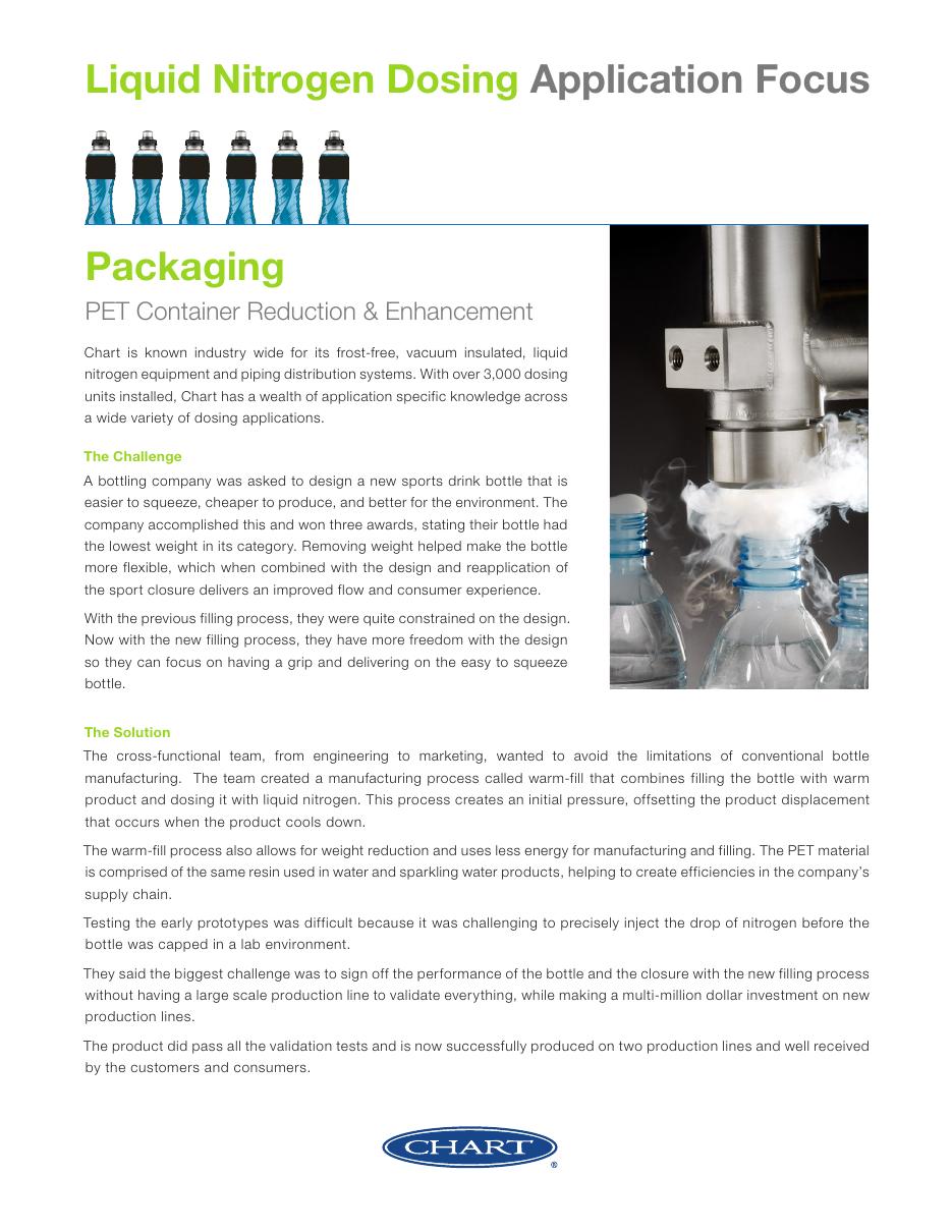 Preview of the Chart lightweight PET packaging brochure